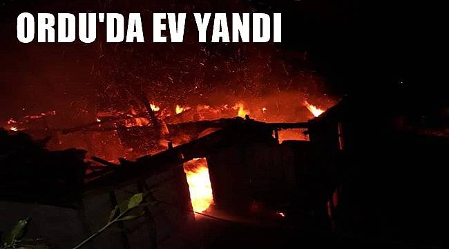 Ordu'da yangında ahşap ev tamamen yandı