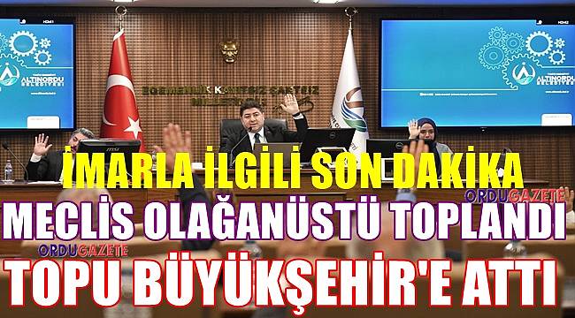 Altınordu Belediyesi topu Ordu Büyükşehir Belediyesi'ne attı