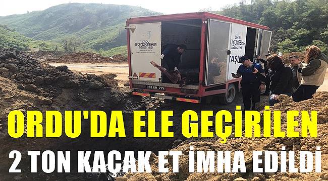 Ordu'da ele geçirilen 2 ton kaçak et imha edildi