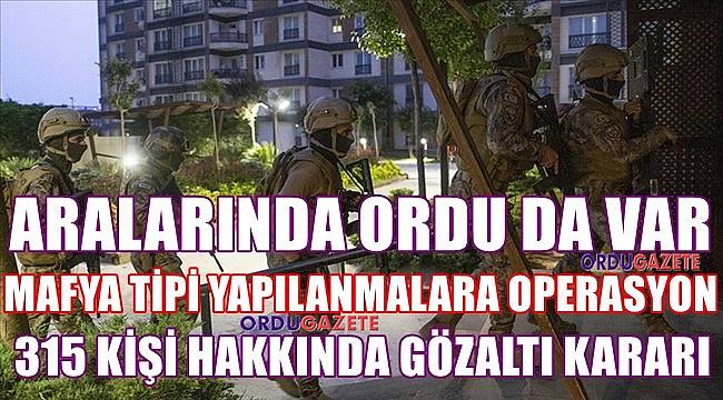 Ordu'da mafya tipi yapılanmaya operasyon yapıldı