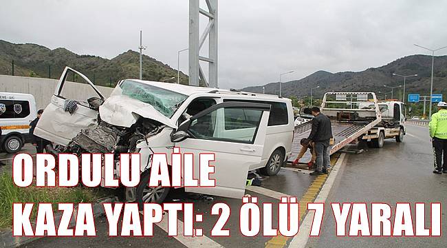 Ordulu aile Amasya'da kaza yaptı: 2 ölü 7 yaralı