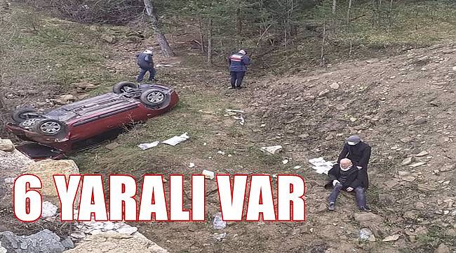 Otomobil şarampole yuvarlandı 5 kişi yaralandı