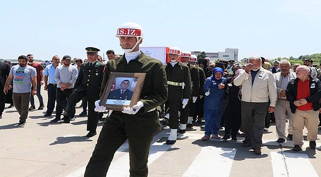 Samsun şehidini törenle  karşıladı