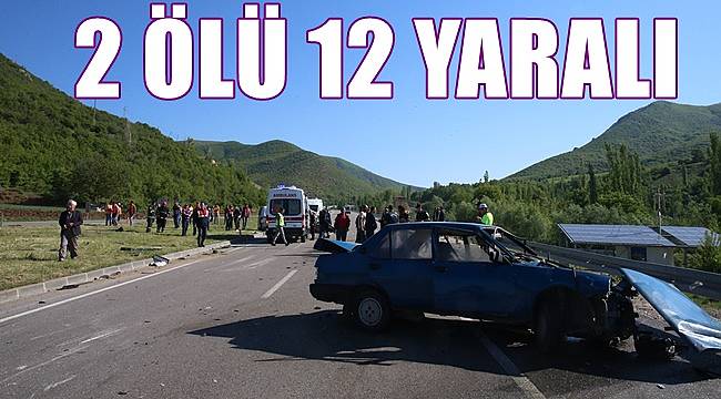 Tokat'ta trafik kazasında 2 kişi öldü 12 kişi yaralandı