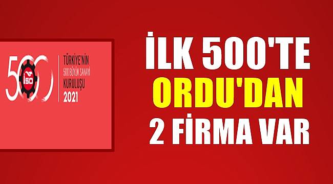 İSO'nun ilk 500 listesinde Ordu'dan iki firma var