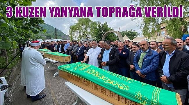 Kazada yaşamını kaybeden üç kuzen Ordu'da toprağa verildi