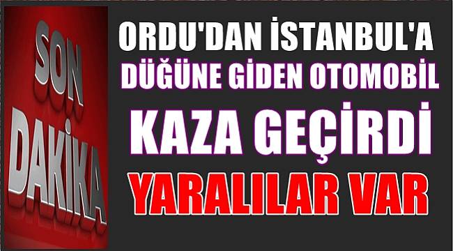 Ordu'dan İstanbul'a düğüne giderken kaza geçirdiler: 4 yaralı var