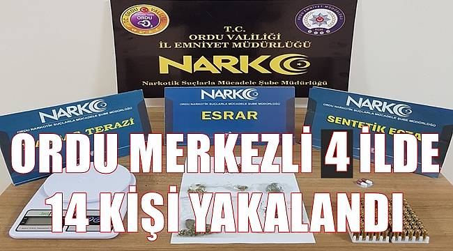 Ordu merkezli 4 ilde düzenlenen operasyonda 14 kişi yakalandı