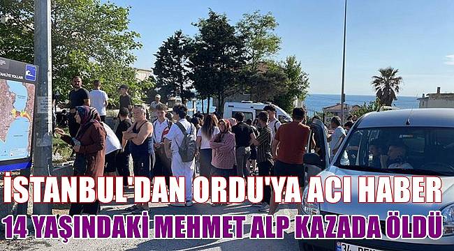 Ordulu 14 yaşındaki Mehmet Alp Güney İstanbul'da kazada hayatını kaybetti