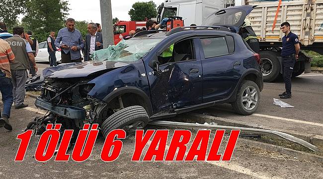 Samsun -Ordu kara yolunda meydana gelen kazada 1 kişi öldü 6 kişi yaralandı