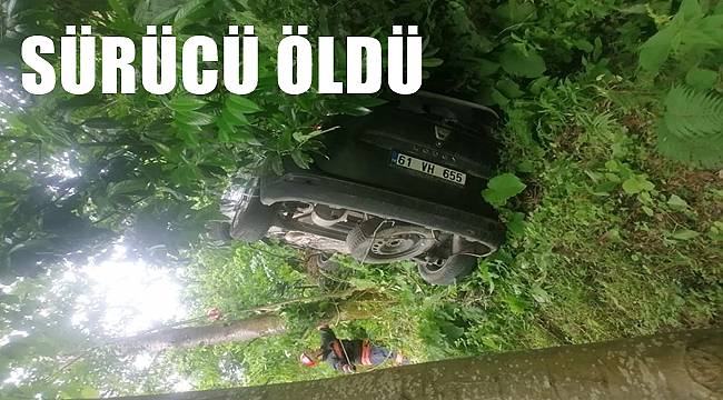 Trabzon&#039;da devrilen otomobilin sürücüsü öldü