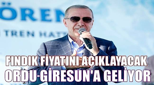 Cumhurbaşkanı Erdoğan fındık fiyatını açıklamak için Ordu ve Giresun'a geliyor