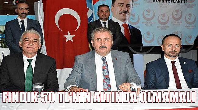 Destici: Fındık 50 TL'nin altında olmamalı