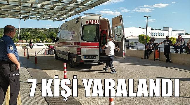 İki otomobil çarpıştı : 7 yaralı