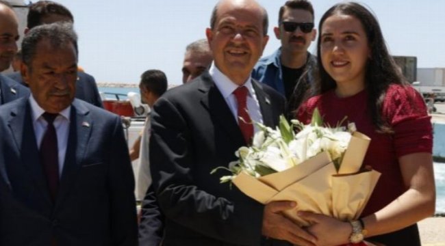 KKTC Cumhurbaşkanı Ersin Tatar Taşucu Limanı'nda
