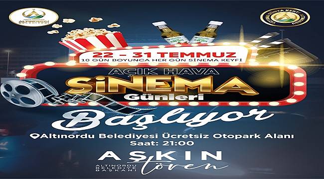 Ordu Altınordu'da sinema günleri başlıyor