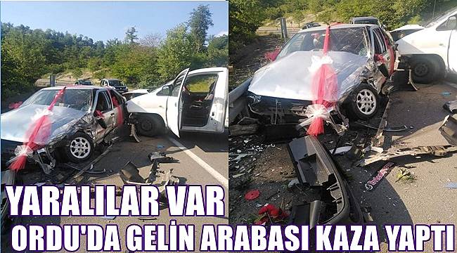 Ordu'da gelin arabası kazı yaptı