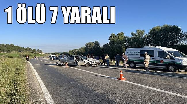 Trafik kazası 1 ölü 7 yaralı