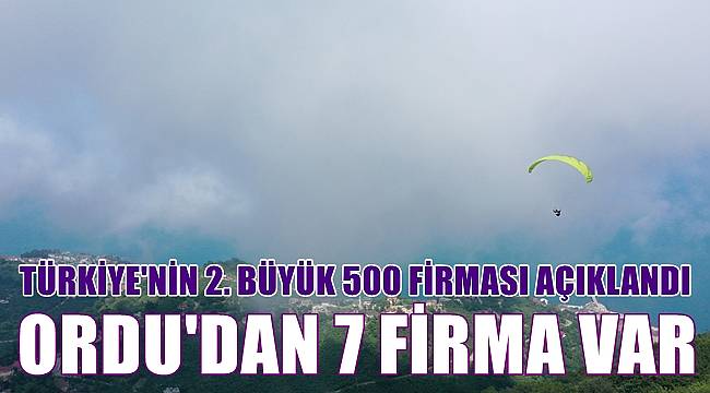 Türkiye'nin 2. büyük 500 arasında Ordu'dan 7 firma var