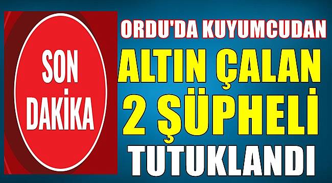 Ordu'da kuyumcundan altın çalan 2 şüpheli tutuklandı