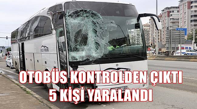 Otobüs kontrolden çıktı 5 kişi yaralandı
