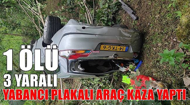 Yabancı plakalı araç kaza yaptı; 1 ölü 3 yaralı