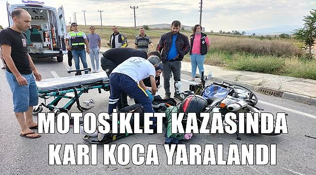 Motosiklet kazasında karı koca yaralandı