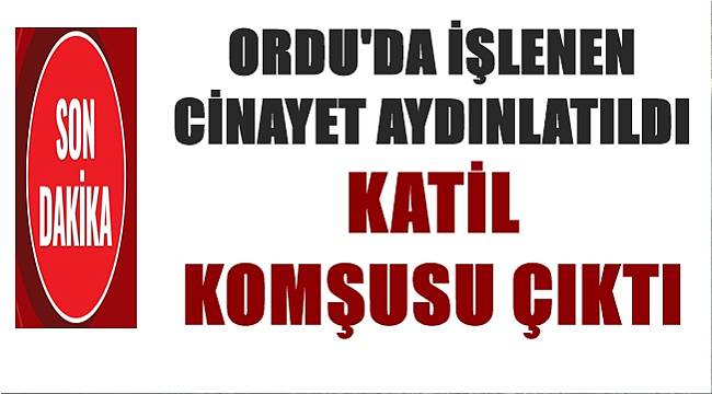 Ordu'da işlenen cinayeti jandarma çözdü