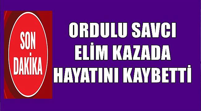 Ordulu savcı elim bir kaza sonucu hayatını kaybetti