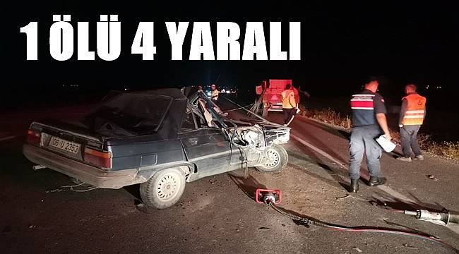 Trafik kazasında 1 kişi öldü 4 kişi yaralandı