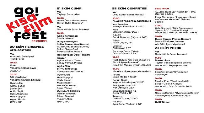 Güzel Ordu Kısa Film Festivali Başlıyor