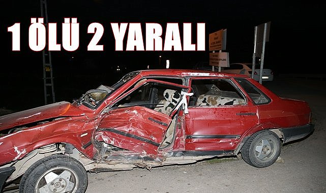 İki otomobil çarpıştı 1 kişi  öldü 2 kişi yaralandı