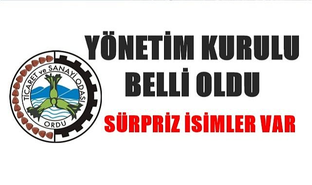 Ordu Ticaret ve Sanayi Odası&#039;nda Yönetim kurulu belli oldu
