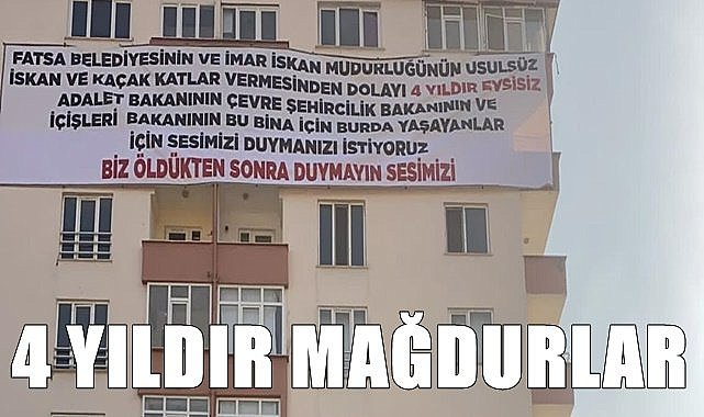 Ordu'da mühürlenen apartman için 4 yıldır bekleyiş sürüyor
