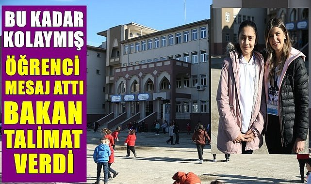Ordu'da öğrenci  mesaj attı; Bakan talimat verdi