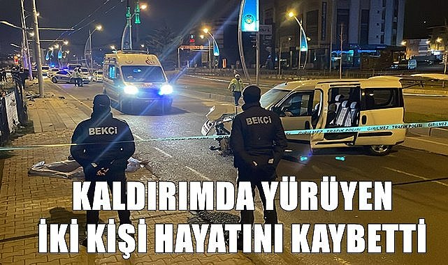 Otomobil kaldırıma çıktı iki kişi hayatını kaybetti