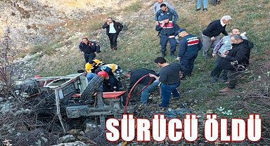 Traktör devrildi sürücü öldü