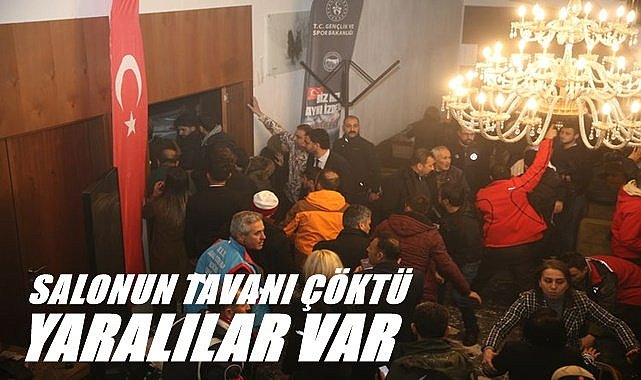 Anma etkinliğinde salonun tavanı çöktü