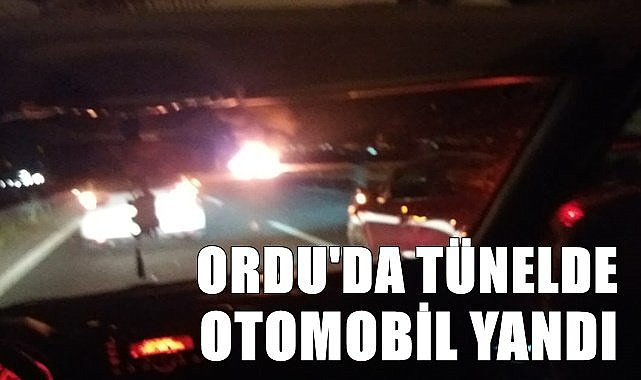 Ordu'da tünelde otomobil yandı