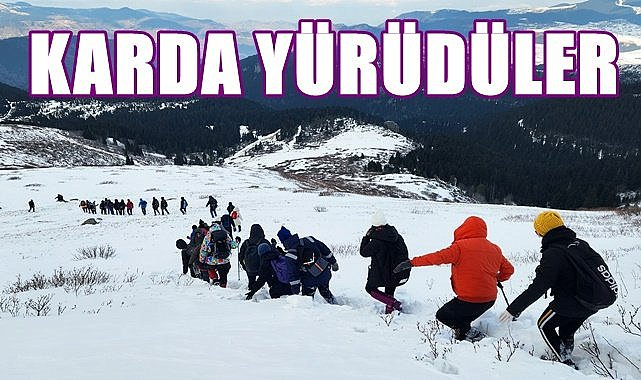 Ordulu doğaseverler 2023'ün ilk yürüyüşünü kar üzerinde yaptı