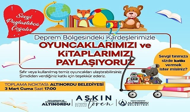 Altınordu Belediyesi oyuncak ve kitap kampanyası başlattı