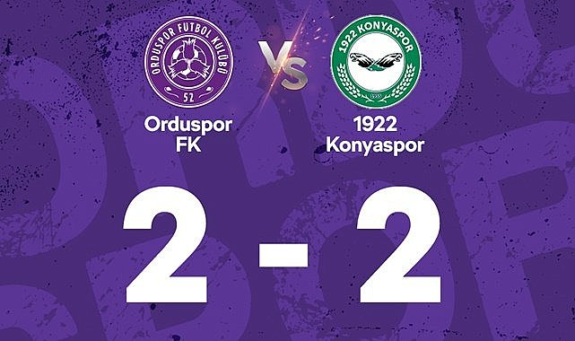 52 Orduspor- 1922 Konyaspor  ile berabere kaldı: 2-2