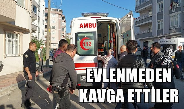 Evlenmeye karar veren yaşlı çift birbirini darp etti