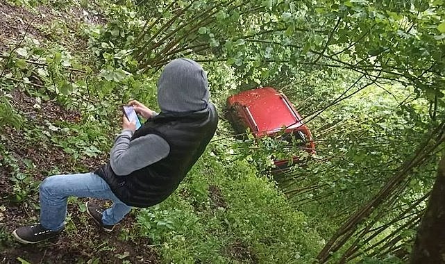 Fındık bahçesine yuvarlandı