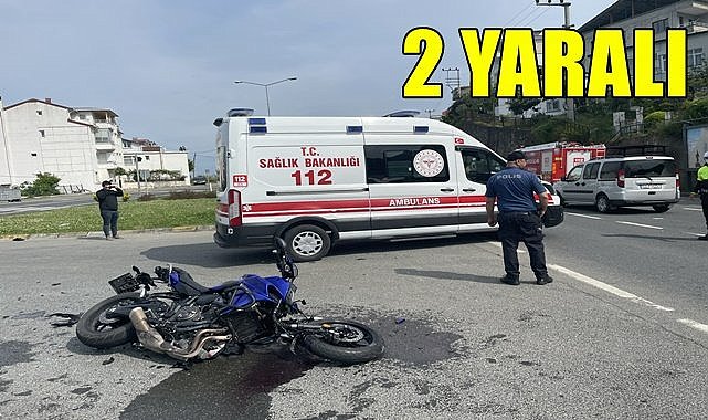 Ordu&#039;da motosiklet ile otomobil çarpıştı: 2 yaralı var