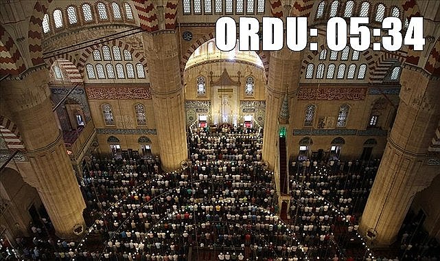 Ordu Bayram Namazı saati