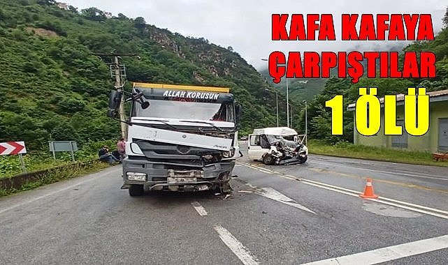 Kamyon ile minibüs çarpıştı