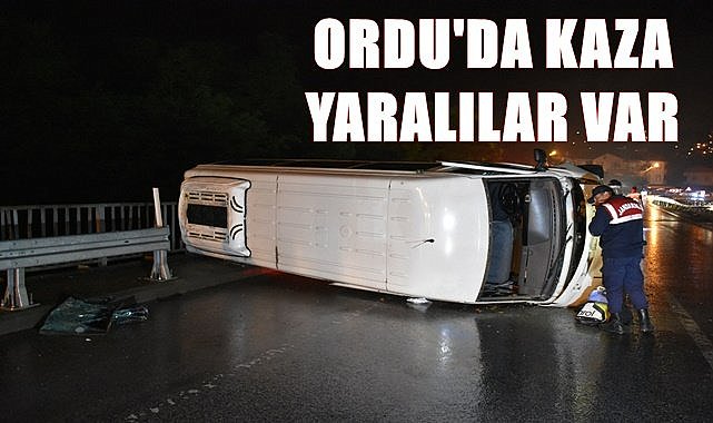 Ordu'da yolcu minibüsü devrildi