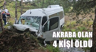 Düğünden dönen minibüs şarampole yuvarlandı