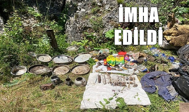 Ordu'ya sınır ilçede terör sığınağı imha edildi